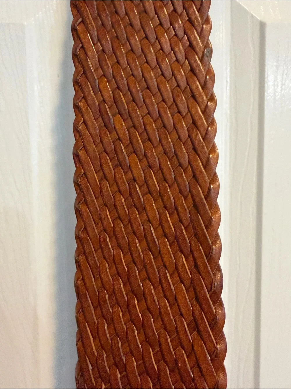 Women's Woven Leather Belt in Brown